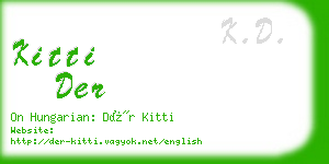 kitti der business card